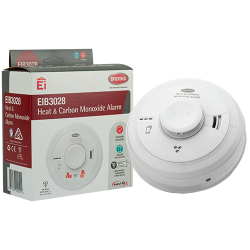 EIB3028 Heat & CO 230-volt Alarm with 10-year Lithium battery back-up